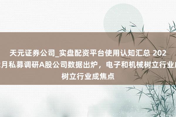 天元证券公司_实盘配资平台使用认知汇总 2025年12月私募调研A股公司数据出炉，电子和机械树立行业成焦点