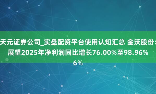天元证券公司_实盘配资平台使用认知汇总 金沃股份:展望2025年净利润同比增长76.00%至98.96%